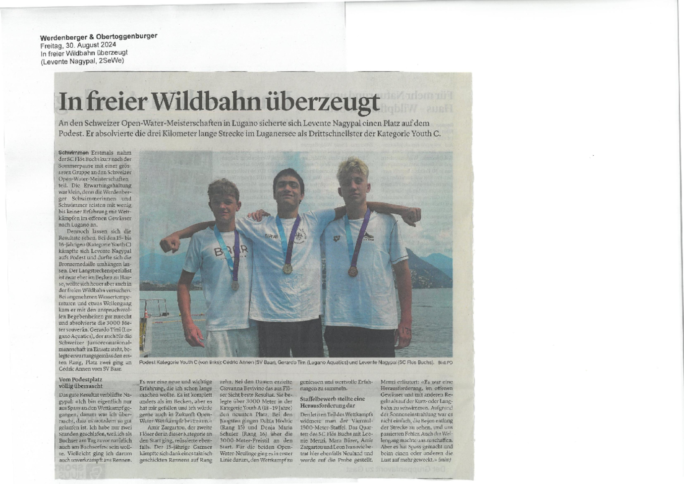 Schweizer Open-Water-Meisterschaft in Lugano