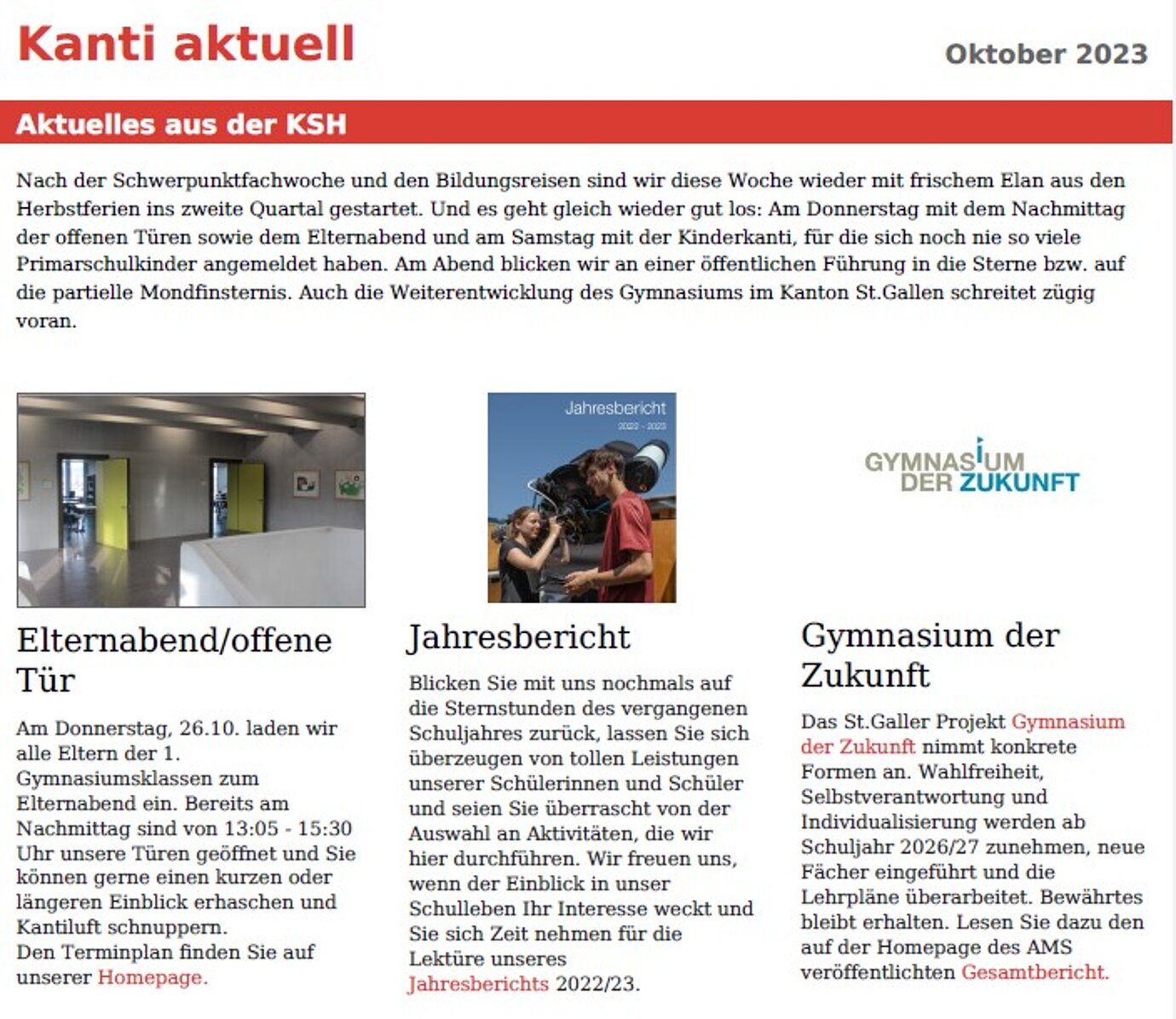 Kanti Aktuell Oktober 2023