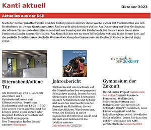 {Kanti Aktuell Oktober 2023