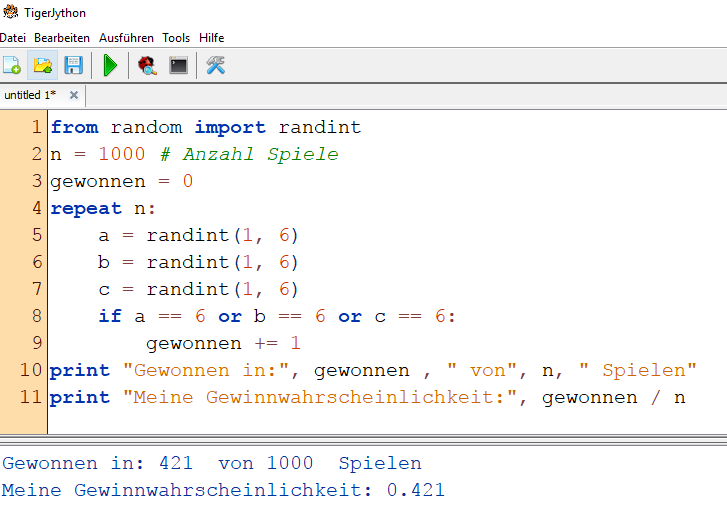 Kantonsschule Heerbrugg - Unterrichtsbeispiel Simulation