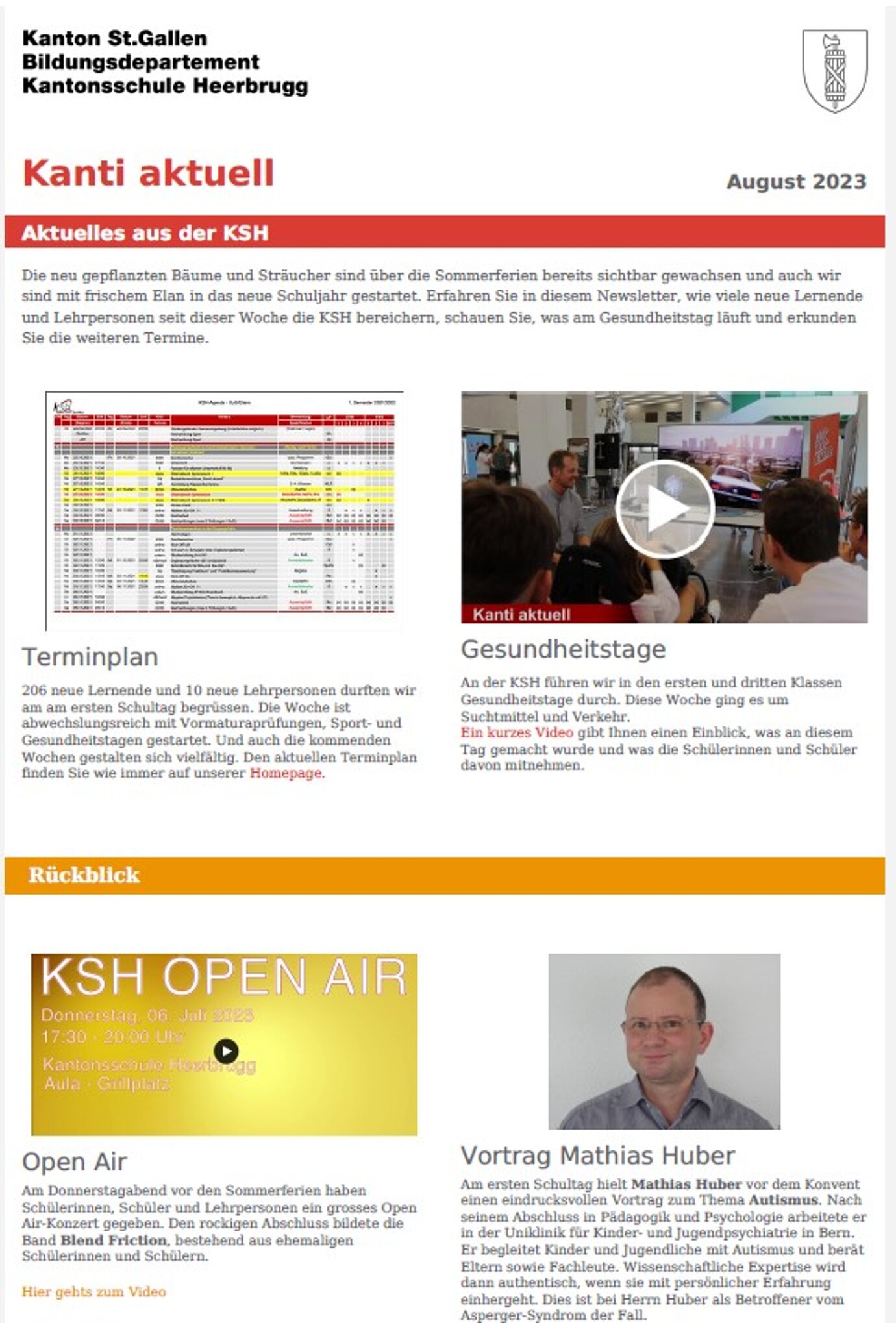 «Kanti aktuell» August 2023