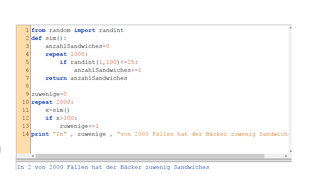 Kantonsschule Heerbrugg - Unterrichtsbeispiel Simulation